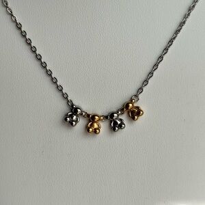 Elegant Two-Tone Bear Pendant Necklace